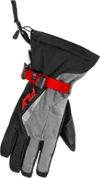 Fly Racing Title Gauntlet Gloves Adult XS Red Gray Black