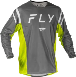 Fly Racing Adult Unisex Kinetic Mesh Center Jersey S Gray White Yellow