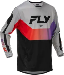 Fly Racing Adult Unisex Kinetic Jersey S Gray Red Purple Black