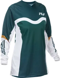 Fly Racing Adult Women F-16 Jersey XL Teal White Gold