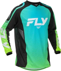 Fly Racing Adult Unisex F-16 Jersey L Teal White Black