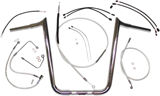 Magnum Control Clutch Brake Cable Kit Chrome for 12-14in. Apes ABS 2