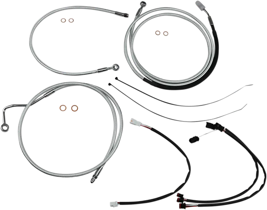 Magnum Control Clutch Brake Cable Kit Upper Chrome for 15-17in. Apes ABS