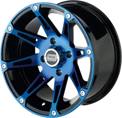 Wheel - 387X - Rear - Anodized Blue/Black - 12x8 - 4/110 - 4+4