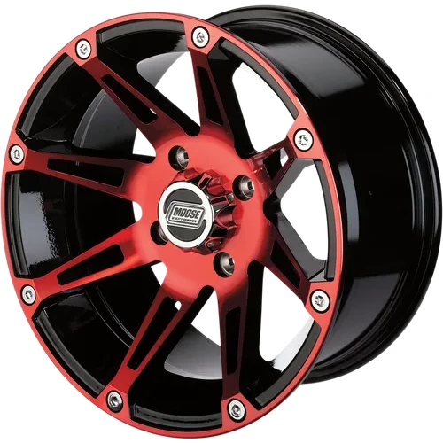 Wheel - 387X - Front - Anodized Red/Black - 12x7 - 4/136 - 4+3 6