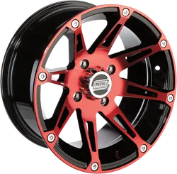 Wheel - 387X - Front - Anodized Red/Black - 12x7 - 4/156 - 4+3
