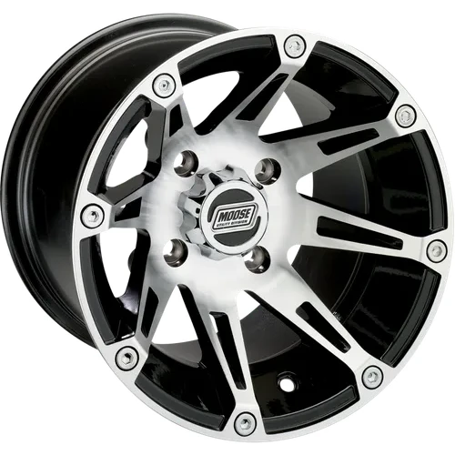 Wheel - 387X - Rear - Machined Black - 12x8 - 4/136 - 4+4 6