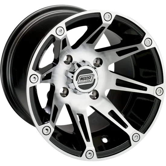 Wheel - 387X - Rear - Machined Black - 12x8 - 4/136 - 4+4 4