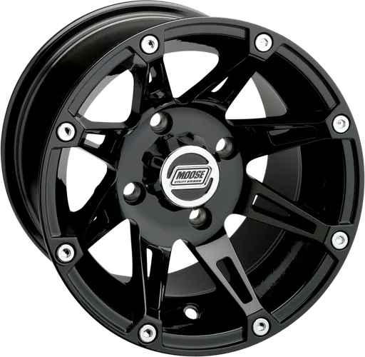 Wheel - 387X - Front/Rear - Machined Black - 12x8 - 4/4 - 4+4 4