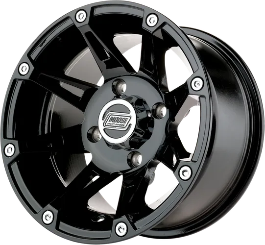 Wheel - 387X - Front/Rear - Machined Black - 12x8 - 4/4 - 4+4 1