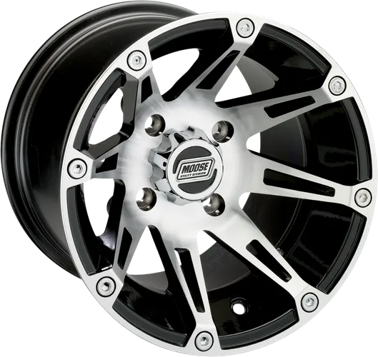 Wheel - 387X - Front/Rear - Machined Black - 12x8 - 4/4 - 4+4 6