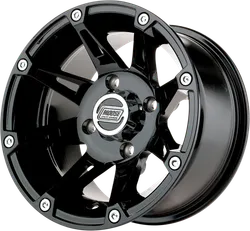 Wheel - 387X - Front/Rear - Machined Black - 12x8 - 4/4 - 4+4