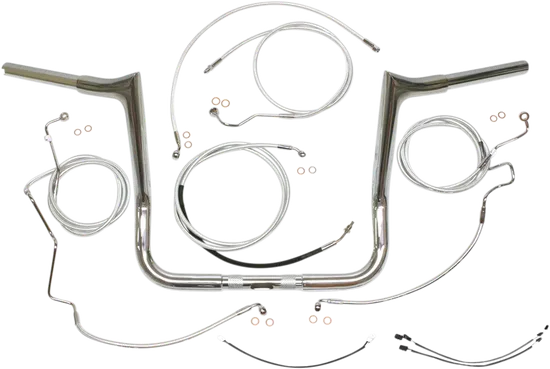 Magnum 1.25in. Viking Bagger Handlebar Installation Kit Chrome 12in.