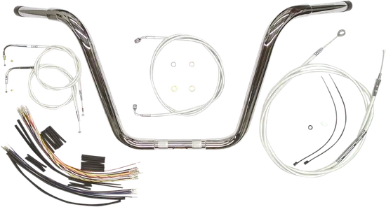 Magnum 1.25in. Caliber Ape Hanger Handlebar Install Kit Chrome 14in.