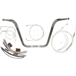 Magnum 1.25in. Caliber Ape Hanger Handlebar Install Kit Chrome 14in.