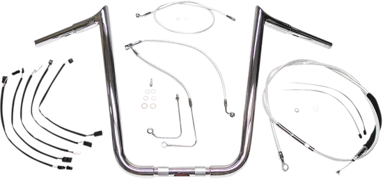 Magnum 1.25in. Viking Ape Hanger Handlebar Installation Kit Chrome 14in.