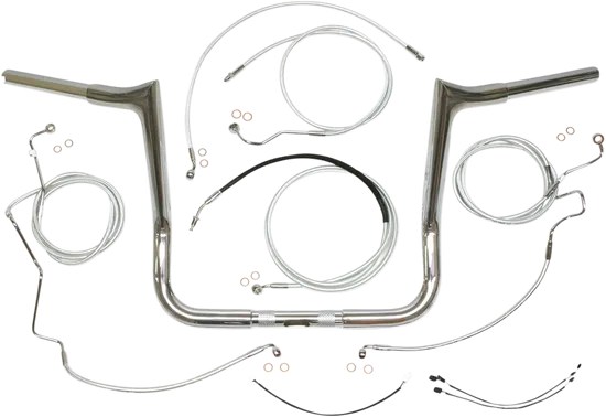 Magnum 1.25in. Viking Bagger Handlebar Installation Kit Chrome 12in.