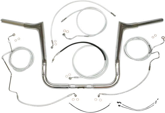 Magnum 1.25in. Viking Ape Hanger Handlebar Installation Kit Chrome 14in.