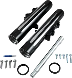 Arlen Ness Dual Disc Hot Legs Fork Covers Deep Cut Black