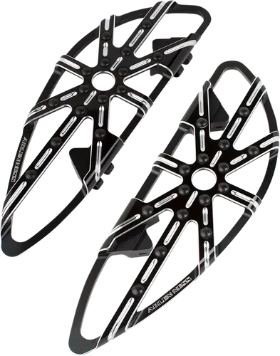 Arlen Ness 10 Gauge Adjustable Driver Floorboards Black Pair