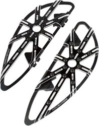 Arlen Ness 10 Gauge Adjustable Driver Floorboards Black Pair