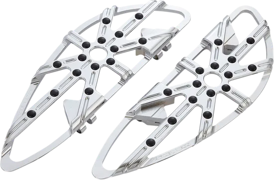 Arlen Ness 10 Gauge Adjustable Driver Floorboards Chrome Pair