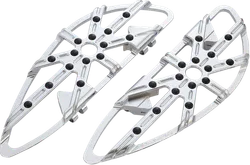 Arlen Ness 10 Gauge Adjustable Driver Floorboards Chrome Pair