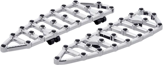 Arlen Ness MX Grip Billet Driver Floorboards Chrome Pair