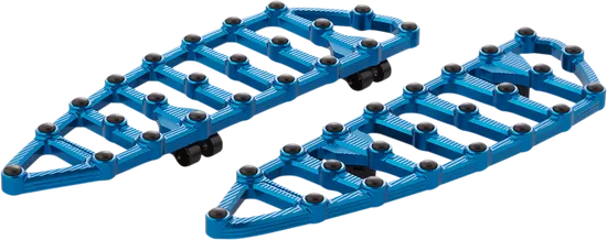 Arlen Ness MX Grip Billet Driver Floorboards Blue Pair
