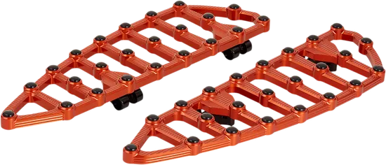 Arlen Ness MX Grip Billet Driver Floorboards Orange Pair