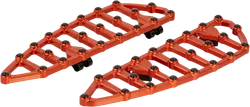 Arlen Ness MX Grip Billet Driver Floorboards Orange Pair