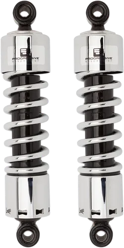 Progressive 412 Series Rear Shock Damper 12in Chrome NC