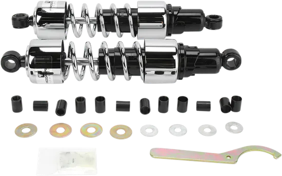 Progressive 412 Series Rear Shock Damper 13.5in Chrome STD Heavy Duty 1