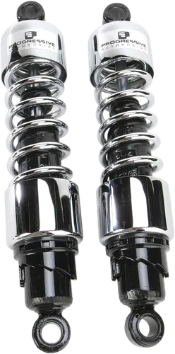 Progressive 412 Series Rear Shock Damper 13.5in Chrome Heavy Duty 1