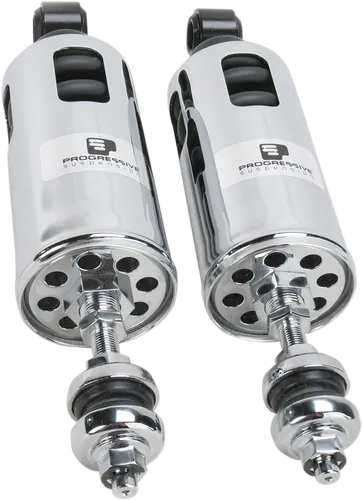 Progressive 422 Series Rear Shock Damper Chrome Adjustable Heavy Duty