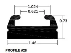 SP1 Black Replacement Slide Profile 28 66in