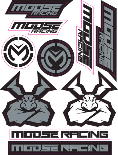 Moose Racing S2 Black Silver Sticker Decal