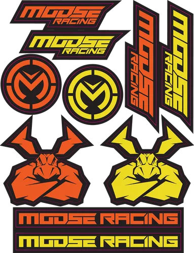 Moose Racing S2 Yellow Orange Sticker Decal