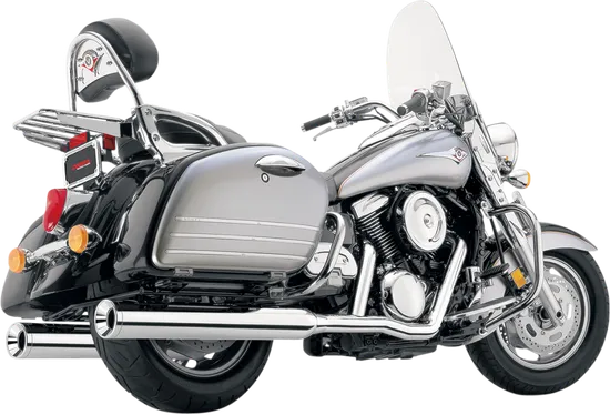 Cobra Chrome 4in Straight Cut Full Exhaust System Muffler