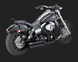 Vance  Hines Twin Slash 3" Slip On Muffler Exhaust Pipe Black