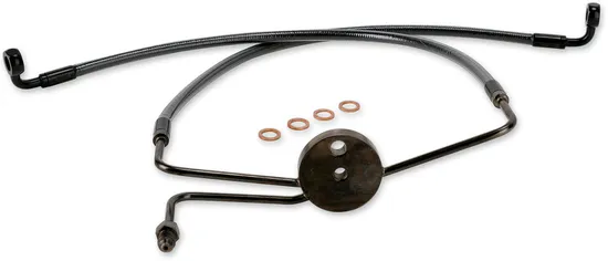 Magnum Designer Braided Front Brake Line Kit Lower Black Non ABS 2