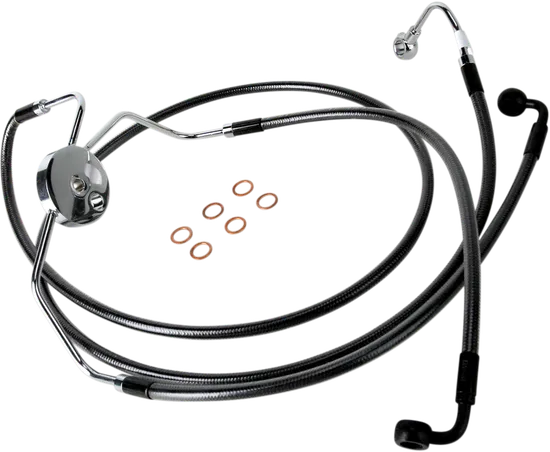 Magnum Designer Braided Front Brake Line Kit Lower Black ABS