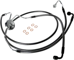Magnum Designer Braided Front Brake Line Kit Lower Black ABS