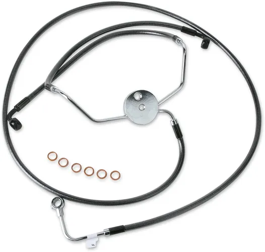 Magnum Designer Braided Front Brake Line Kit Lower Black ABS