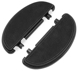 BC Black Front Driver Floorboard Set Half Moon Style for Harley Touring Softail