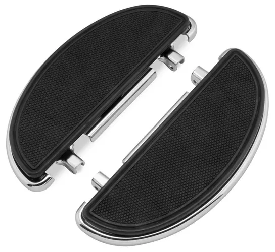 BC Chrome Front Driver Floorboard Set Half Moon Style for Harley Touring Softail 1
