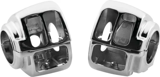 BC Chrome Plated Handle Bar Switch Housing w/ Audio Cruise Harley FLTR FLHT FLHX 1