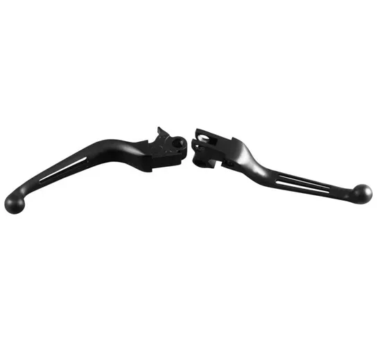 BC Black Dual Slotted Brake And Clutch Hand Lever Set for Harley-Davidson 1