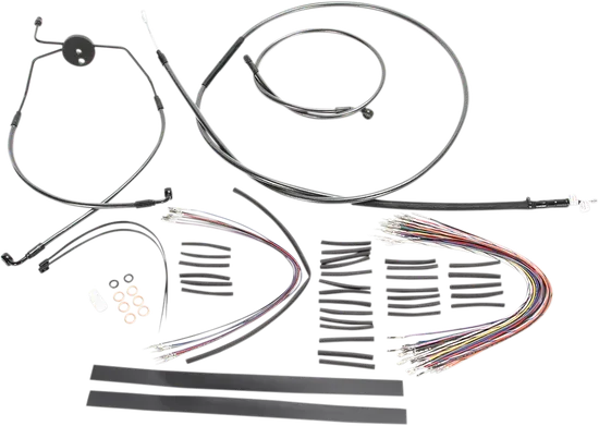 Magnum 1.25in. Caliber Ape Hanger Handlebar Install Kit Black 14in.