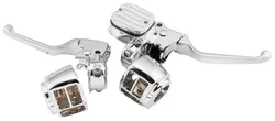 BC Chrome Handle Bar Controls Kit .56" Bore No Switches for Harley-Davidson